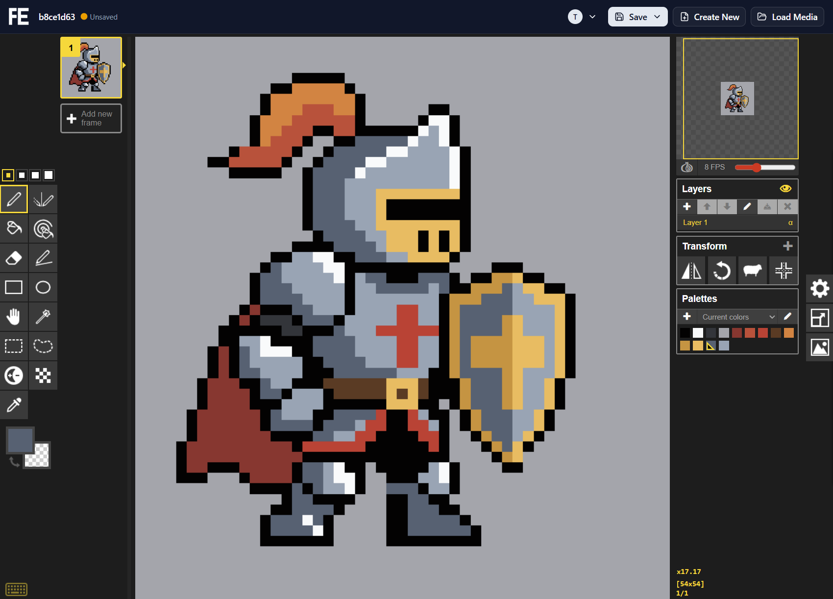 Built-in pixel art editor based on Piskel